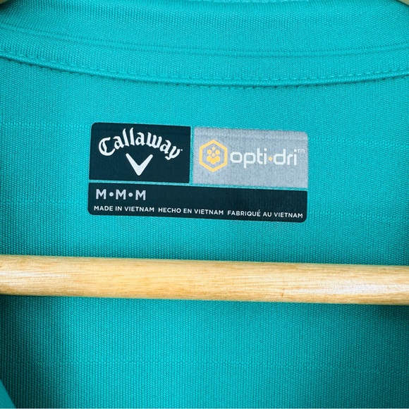 Mens Calloway Opti Dri Teal Blue Short Sleeve Golf Polo Shirt M - Picture 5 of 6